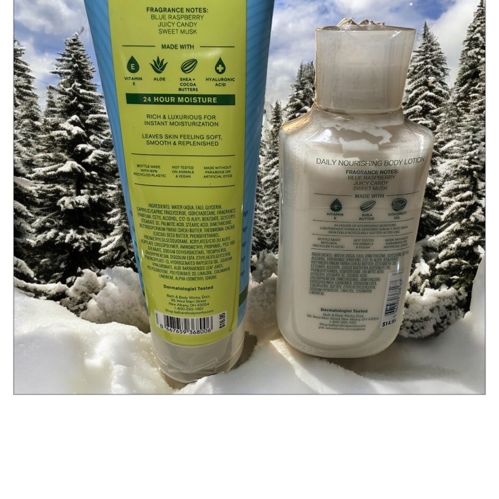 Blue Raspberry Burst Body Lotion and Cream Set w/PomPom keychain Gift Set🎁 - Picture 2 of 5